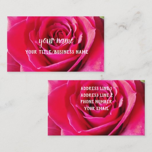 赤いバラの背景 名刺 (正面/裏面)