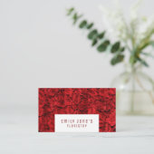 赤いバラの背景、花屋 名刺 (スタンド正面)