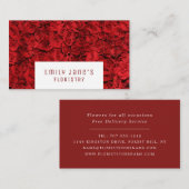 赤いバラの背景、花屋 名刺 (正面/裏面)