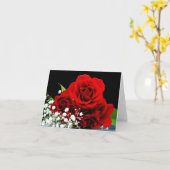赤いバラの花のグリーティングカード カード (黄色い花)