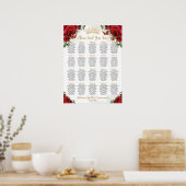 赤いバラの花のスイート15 16 キンセアニエラ着席案内 ポスター (キッチン)