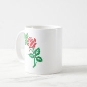 赤いバラの花のデザイン - クラシックな花の美しさ コーヒーマグカップ (正面左)