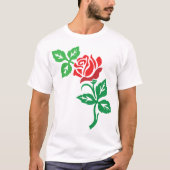 赤いバラの花のデザイン - クラシックフラワーの美しさ Tシャツ (正面)