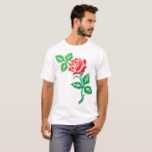 赤いバラの花のデザイン - クラシックフラワーの美しさ Tシャツ (正面フル)