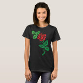 赤いバラの花のデザイン - クラシックフラワーの美しさ Tシャツ (正面フル)