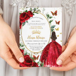 赤いバラの花のドレス クイーンズアニェラ ダーマ 依頼 招待状