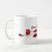 赤いバラの花のマグ コーヒーマグカップ (左)