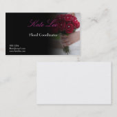 赤いバラの花の名刺 名刺 (正面/裏面)