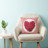 赤いバラの花の枕ハート クッション (椅子)