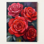 赤いバラの花の水彩画 プランナー手帳 (裏面)
