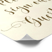 赤いバラの花の結婚式のゲストブックポスター ポスター (角)