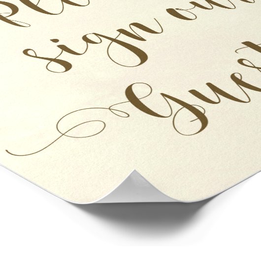 赤いバラの花の結婚式のゲストブックポスター ポスター (角)