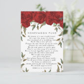 赤いバラの花の結婚式の新婚旅行の資金カード エンクロージャーカード (スタンド正面)