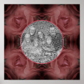 赤いバラの花の自然フレームあなたの写真を追加 ポスター (正面)