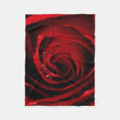 赤いバラの花の花びらの花は花を植えます フリースブランケット (正面)