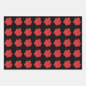 赤いバラの花の花束パーソナライズされた ラッピングペーパーシート (正面3)