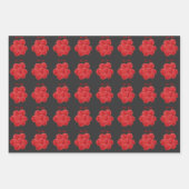 赤いバラの花の花束パーソナライズされた ラッピングペーパーシート (正面)