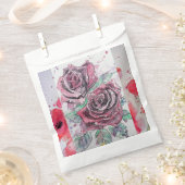 赤いバラの花の芸術的なパーティーファバーバッグ フェイバーバッグ (クリップ留めされた状態)