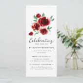 赤いバラの花の葬儀デジタル招待状 招待状 (スタンド正面)