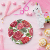 赤いバラの花のParty ペーパープレート (パーティー)