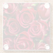 赤いバラの花は決して十分ではない ガラスコースター (裏面)