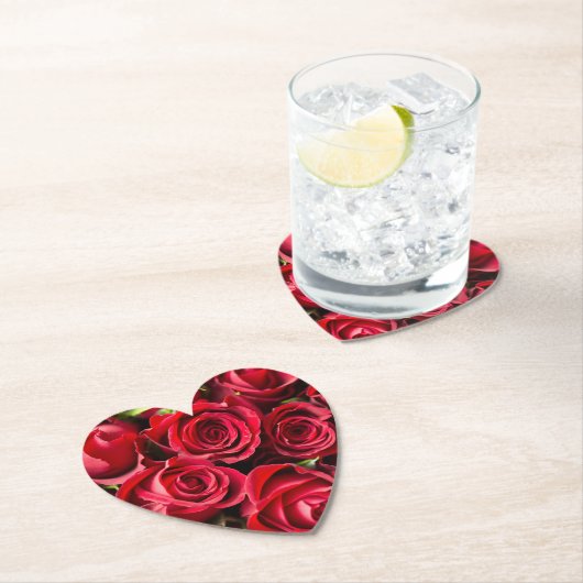 赤いバラの花は決して十分ではない ペーパーコースター (インサイチュ)