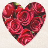 赤いバラの花は決して十分ではない ペーパーコースター (正面)