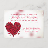 赤いバラの花びら愛ハートの結婚披露宴 エンクロージャーカード