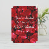 赤いバラの花びら横 招待状 (スタンド正面)