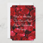 赤いバラの花びら横 招待状 (正面)