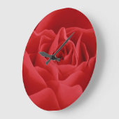 赤いバラの花びら ラージ壁時計 (傾斜)