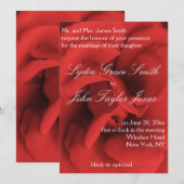 赤いバラの花びれのエレガントな結婚式の招待状 招待状 (正面/裏面)