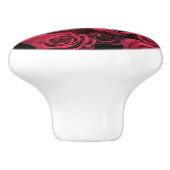 赤いバラの花セラミックノブ セラミックノブ (側面)