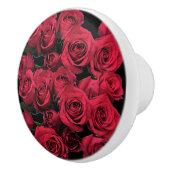 赤いバラの花セラミックノブ セラミックノブ (右)