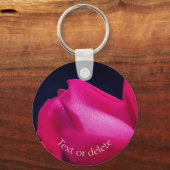 赤いバラの花パーソナライズされた キーホルダー (裏面)