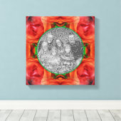 赤いバラの花フレーム オリジナル写真を作成  キャンバスプリント (インサイチュ (ウッドフロア))