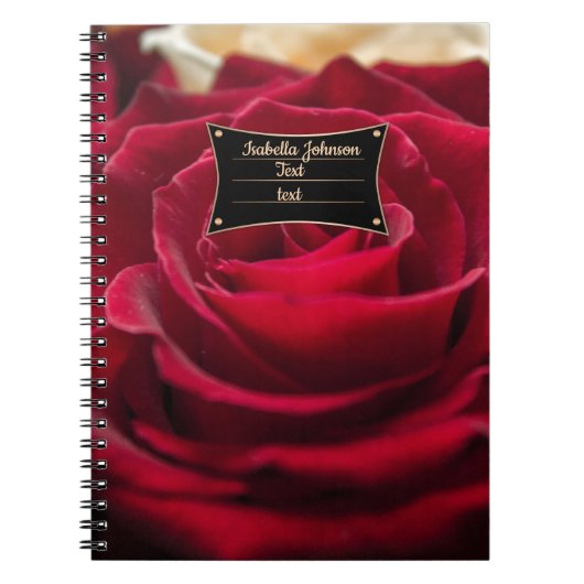 赤いバラの花フローラロマンチックな自然 ノートブック (正面)
