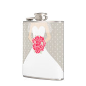 赤いバラの花嫁お尻フラスコ フラスク (左)