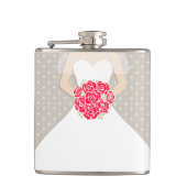 赤いバラの花嫁お尻フラスコ フラスク (正面)
