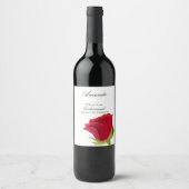 赤いバラの花嫁の伴娘提案 ワインラベル (正面)