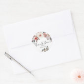 赤いバラの花嫁衣裳 ウェディング ラウンドシール (封筒)