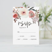 赤いバラの花嫁RSVPカード 出欠カード (スタンド正面)