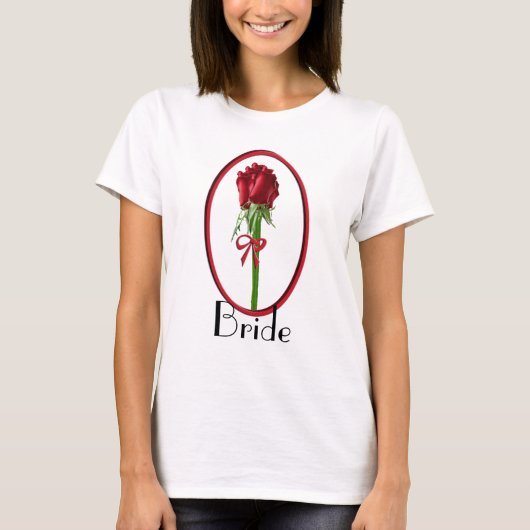 赤いバラの花嫁Tシャツ Tシャツ (正面)