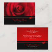 赤いバラの花屋の名刺 名刺 (正面/裏面)