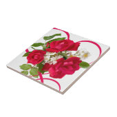 赤いバラの花束およびリボン タイル (側面)