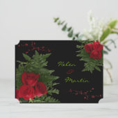 赤いバラの花束の招待状 招待状 (スタンド正面)