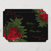 赤いバラの花束の招待状 招待状 (正面/裏面)