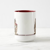 赤いバラの花束を握っているリス マグカップ (中央)