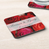 赤いバラの花束パーソナ結婚ルズ コースター (左側)
