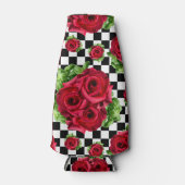 赤いバラの花束市松模様になる花愛ロカビリー ボトルクーラー (正面)